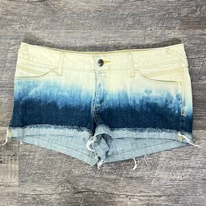 Born to Rule ombre tie-dye style denim jean short size 9 B151